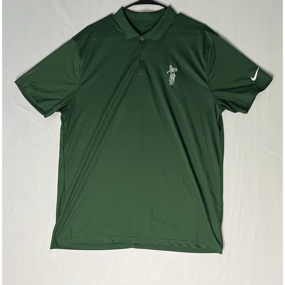 Nike Dri Fit Michigan State Spartans Polo Golf Shirt Women's Size Large Green